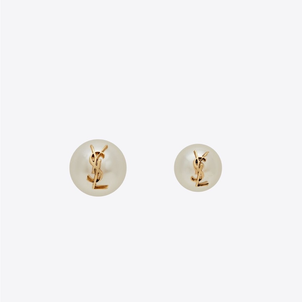 Brand new pearl Saint Laurent earrings still in box